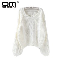 Pullovers Lantern Sleeve Short Sweater Loose